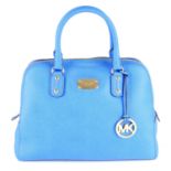 MICHAEL KORS - a blue Medium Saffiano satchel.