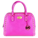 MICHAEL KORS - a pink Medium Saffiano Stud satchel.