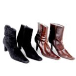 BALENCIAGA - two pairs of ankle boots.