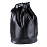 LOUIS VUITTON - a black Epi Randonnee PM backpack.