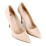 FENDI - a pair of nude pink calfskin leather court shoes.