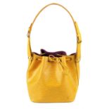 LOUIS VUITTON - a yellow Epi Petite Noe bucket handbag.