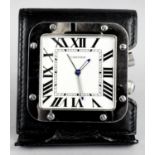 A Cartier travel clock,