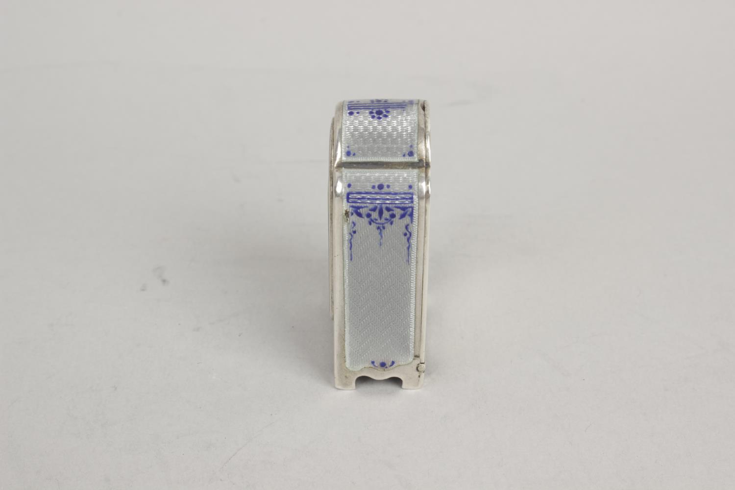 An early 20th century 925 sterling silver and enamelled miniature clock, - Image 2 of 5