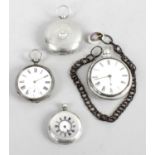 A collection of assorted pocket watches,