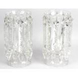 A pair of Victorian clear glass lustres,