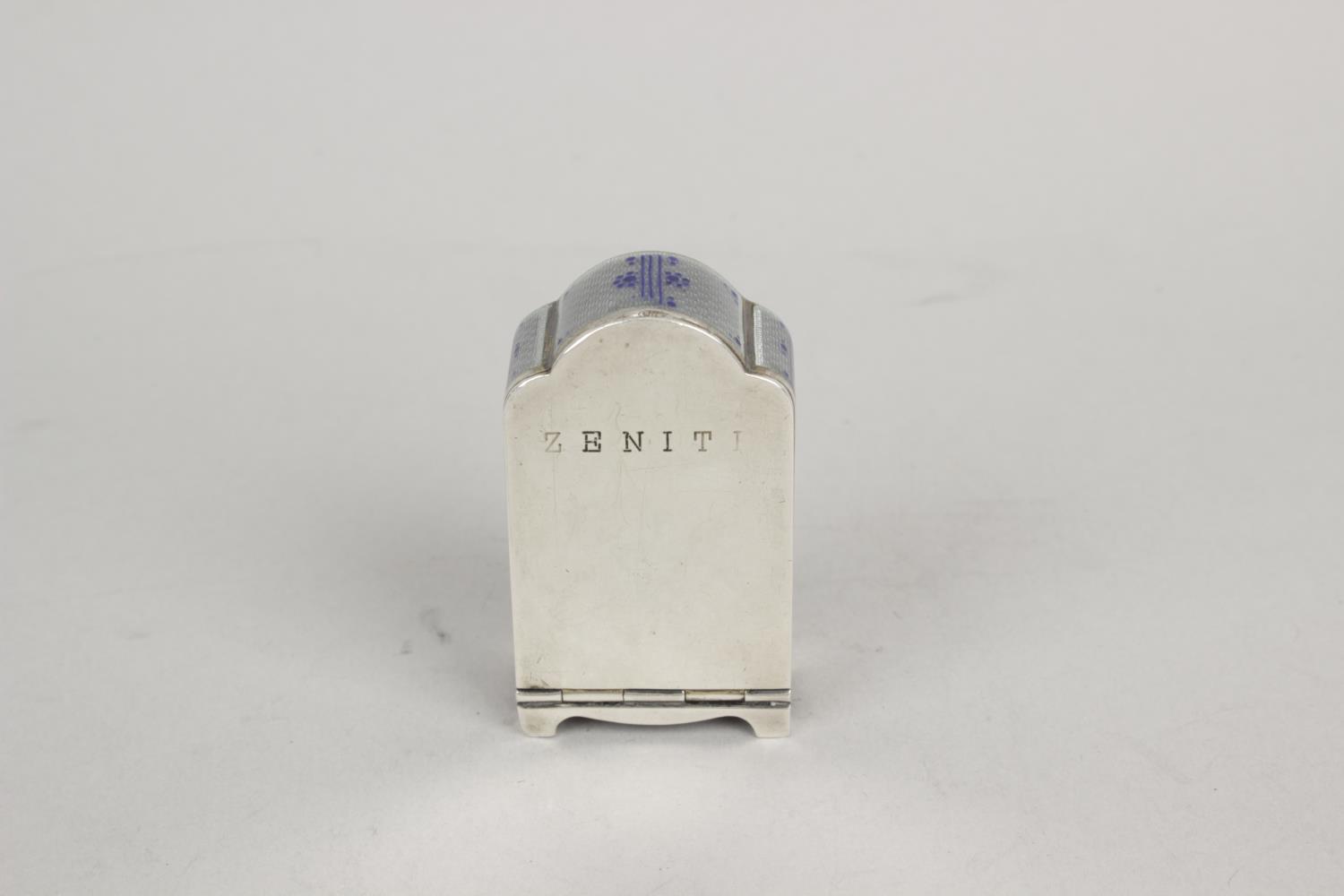 An early 20th century 925 sterling silver and enamelled miniature clock, - Image 3 of 5