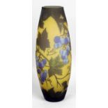 A reproduction Galle Art Nouveau style overlaid and cut glass vase,