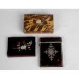 A 19th century tortoiseshell veneered visiting card case,