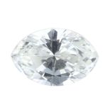 A marquise-shape diamond, weighing 0.37ct. Estimated I-J colour, SI clarity. PLEASE NOTE THIS LOT