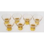 A set of seven 1930s Mazolay liqueur glass,