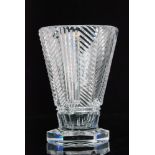 A 1930s Thomas Webb & Sons clear crystal glass vase,