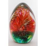 A studio glass paperweight by Siddy Langley,