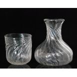 An early 20th Century Stevens & Williams clear crystal glass water jug designed by Gordon Russell
