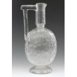 A late 19th Century Stevens & Williams rock crystal glass claret jug in the Aesthetic taste,