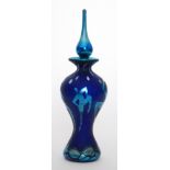 An Okra studio glass Firedance scent bottle by Richard Golding and Sarah Cowan of hourglass form