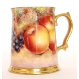 A later 20th Century tankard decorated by former Royal Worcester artist G.