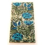 William de Morgan - Sands End - A pair of 8in plastic clay tiles decorated with hand painted