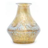 Loetz - A vase of low shouldered form with dimple moulding and flared collar neck,