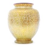 Loetz - An early 20th Century Candia Mimosa glass vase of footed shouldered form below a short