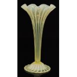 James Powell & Sons - A miniature lily vase with a ribbed,
