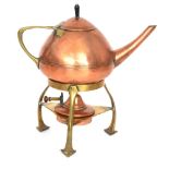 Wurttembergische Metallwarenfabrik (WMF) - A brass and copper spirit kettle,