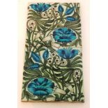 William de Morgan - Sands End - A pair of 8in plastic clay tiles decorated with hand painted