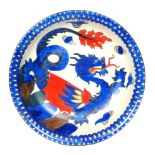 Attributed to Frederick Rhead - Wardle - An early 20th Century bowl decorated with a blue and red