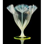 James Powell & Sons - A large vase of conical form with a deep wave rim,