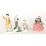 Four Royal Doulton figurines comprising Sarah Bernhardt HN4023, Lady Charmain HN1949,