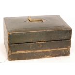 A late 19th Century leather writing case with hinged lid opening to a fully fitted interior.