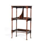 An early 20th Century mahogany folio stand or bookcase, with central division to the upper section,