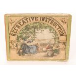 A late 19th Century children's education book titled 'Recreational Instructions' published by