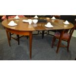 A 19th Century and later mahogany D-end dining table in the Georgian style,