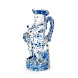 A late 19th Century Dutch Delft Hearty Good Fellow Toby jug,