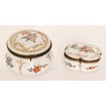 Two early 20th Century porcelain trinket boxes,