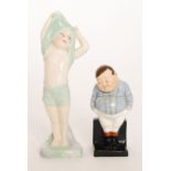 Two Royal Doulton figures comprising To Bed HN1805 and Fat Boy from the Oliver Twist series (2)