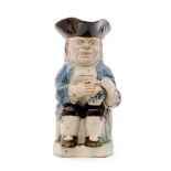 A late 18th Century Ralph Wood type Ordinary Toby jug,