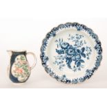 A late 18th Century First Period Worcester shallow dish decorated in the underglaze blue and white
