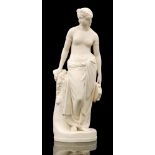 A 19th Century Copeland Parian figure The Dancing Girl Reposing, after the original by W.