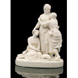 A 19th Century Minton Parian model of Naomi and her daughters in law, impressed and incised marks,