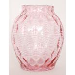 A 1930s Stevens & Williams glass vase of swollen form with collar neck,