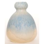 A Ruskin Pottery crystalline glaze vase of gourd form with a small ovoid neck,