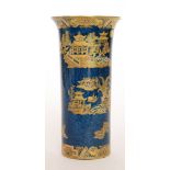 A 1920s Wiltshaw and Robinson Carlton Ware Art Deco cylinder vase decorated in the Kang Hsi