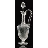 A large later 20th Century St Louis clear crystal glass claret jug in the Tommy pattern,