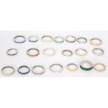 Twenty assorted silver enamelled rings of varying colour, all Bernard Instone. S/D. (20).