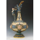 A large late 19th Century Royal Worcester pedestal ewer,