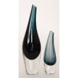 A post war Iittala glass Kalanrakko or Fish Bladder glass vase designed by Tapio Wirkkala,