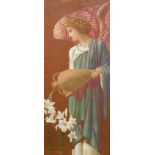 HENRY RYLAND (1856-1924) - Angel with lilies, gouache, signed, framed,