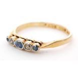 An early 20th Century 18ct hallmarked sapphire and diamond five stone ring,